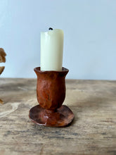 Load image into Gallery viewer, Hand Crafted Bronzy Metal Candle Holder