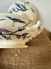 Load image into Gallery viewer, Most Beautiful Rare Bird Dark Blue Transferware Soupiere