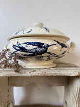 Load image into Gallery viewer, Most Beautiful Rare Bird Dark Blue Transferware Soupiere