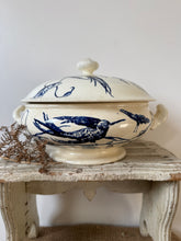 Load image into Gallery viewer, Most Beautiful Rare Bird Dark Blue Transferware Soupiere