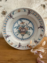 Load image into Gallery viewer, French Faience Antique Stapled Gentle Toned Plate