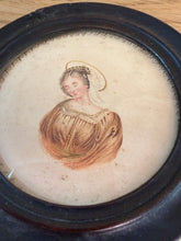 Load image into Gallery viewer, French Antique Halo’d Lady Painting