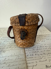 Load image into Gallery viewer, French Wicker Pilgrimage Glass Carrier with Vichy Glass