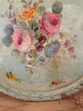 Load image into Gallery viewer, Gorgeous French Antique Hand Painted Metal Tray
