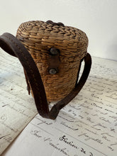 Load image into Gallery viewer, French Wicker Pilgrimage Glass Carrier with Vichy Glass