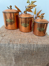 Load image into Gallery viewer, French Vintage Copper Canisters