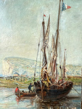 Load image into Gallery viewer, Stunning French Antique Seascape Oil on Canvas