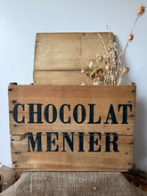 Load image into Gallery viewer, French Vintage Wooden Chocolat Menier Crate