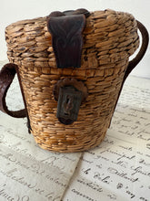 Load image into Gallery viewer, French Wicker Pilgrimage Glass Carrier with Vichy Glass