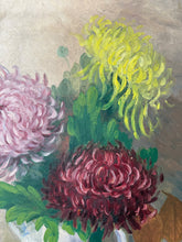 Load image into Gallery viewer, French Antique Dahlia Oil on Canvas