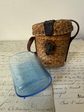 Load image into Gallery viewer, French Wicker Pilgrimage Glass Carrier with Vichy Glass