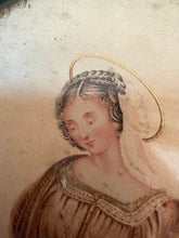 Load image into Gallery viewer, French Antique Halo’d Lady Painting