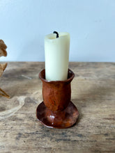 Load image into Gallery viewer, Hand Crafted Bronzy Metal Candle Holder