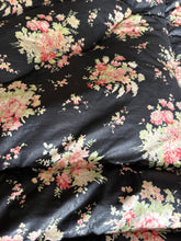 Load image into Gallery viewer, Lovely Vintage Black and Floral Eiderdown