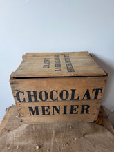 Load image into Gallery viewer, French Vintage Wooden Chocolat Menier Crate