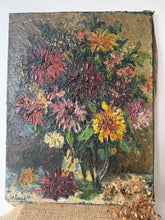 Load image into Gallery viewer, Stunning Antique French Floral Oil Painting