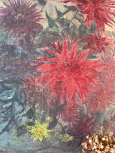 Load image into Gallery viewer, Fabulous Frilly Firey Dahlia Antique Oil on Canvas