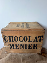 Load image into Gallery viewer, French Vintage Wooden Chocolat Menier Crate
