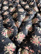 Load image into Gallery viewer, Lovely Vintage Black and Floral Eiderdown