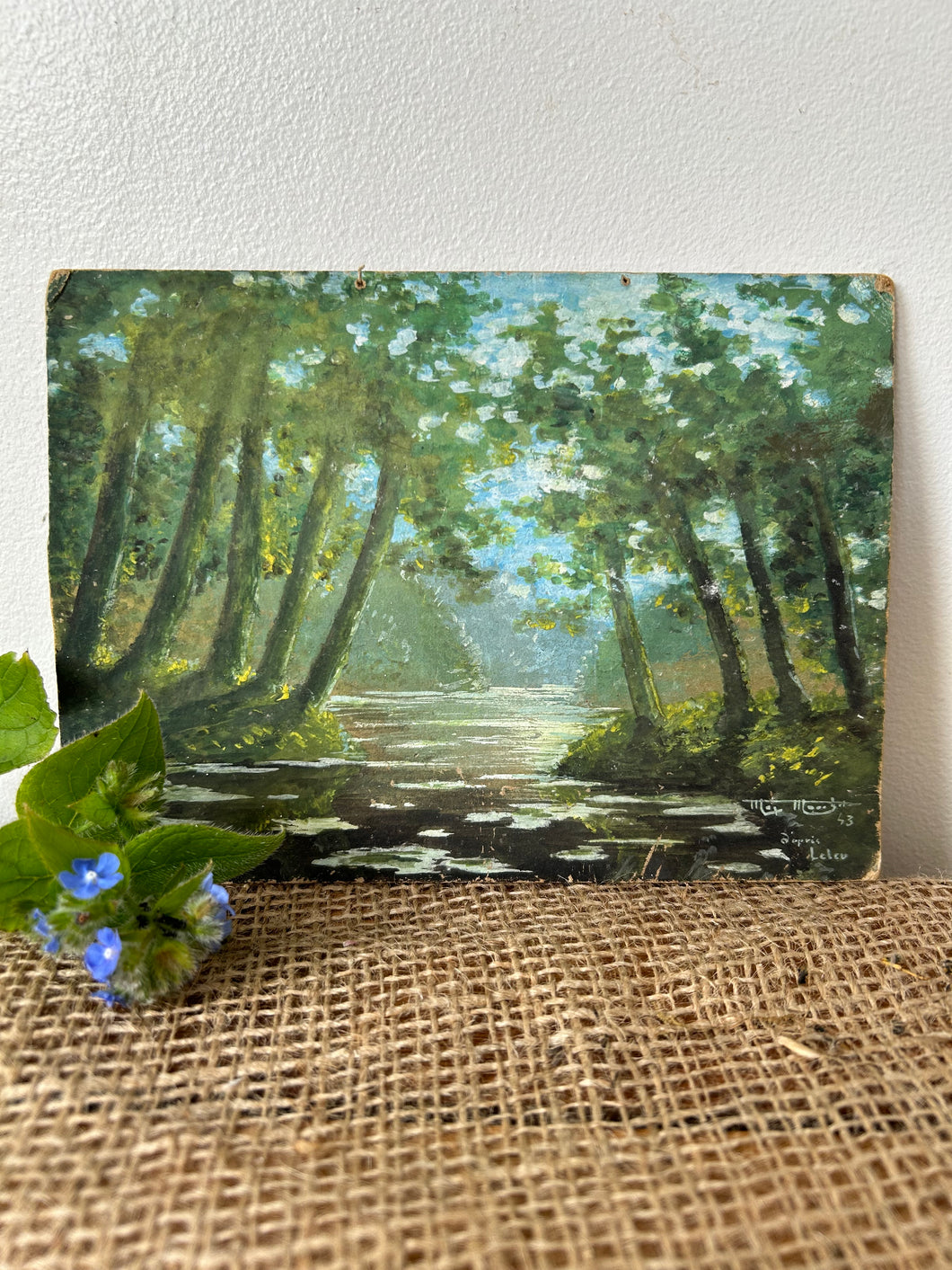 French Woodland Oil on Card