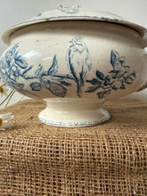 Load image into Gallery viewer, French Gentle Blue and White Bird Soupiere
