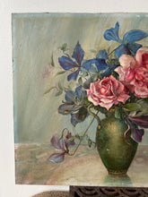 Load image into Gallery viewer, Stunning Roses, Sweet Pea &amp; Clematis Oil Painting
