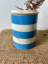 Load image into Gallery viewer, TG Green Blue and White Banded Kitchen ‘Currants’ Canister
