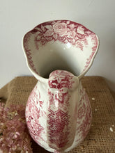 Load image into Gallery viewer, French Sarreguimes Pink Transferware Pitcher
