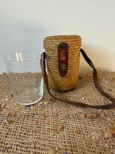 Load image into Gallery viewer, Vintage Wicker Strapped Glass Water Carrier
