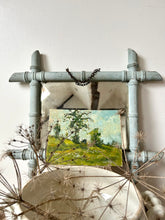 Load image into Gallery viewer, Gentle Chippy Duck Egg Blue French Faux Bamboo Mirror
