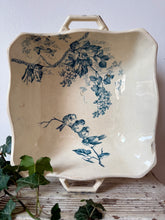 Load image into Gallery viewer, French Square Blue Transferware Dish

