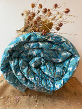 Load image into Gallery viewer, Beautiful Vintage Blues Turquoise Eiderdown Plump and Sumptuous
