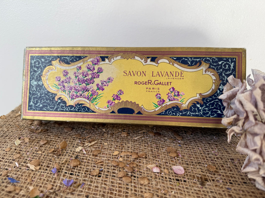 French Vintage Roger & Gallet Lavender Soapbox