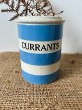 Load image into Gallery viewer, TG Green Blue and White Banded Kitchen ‘Currants’ Canister
