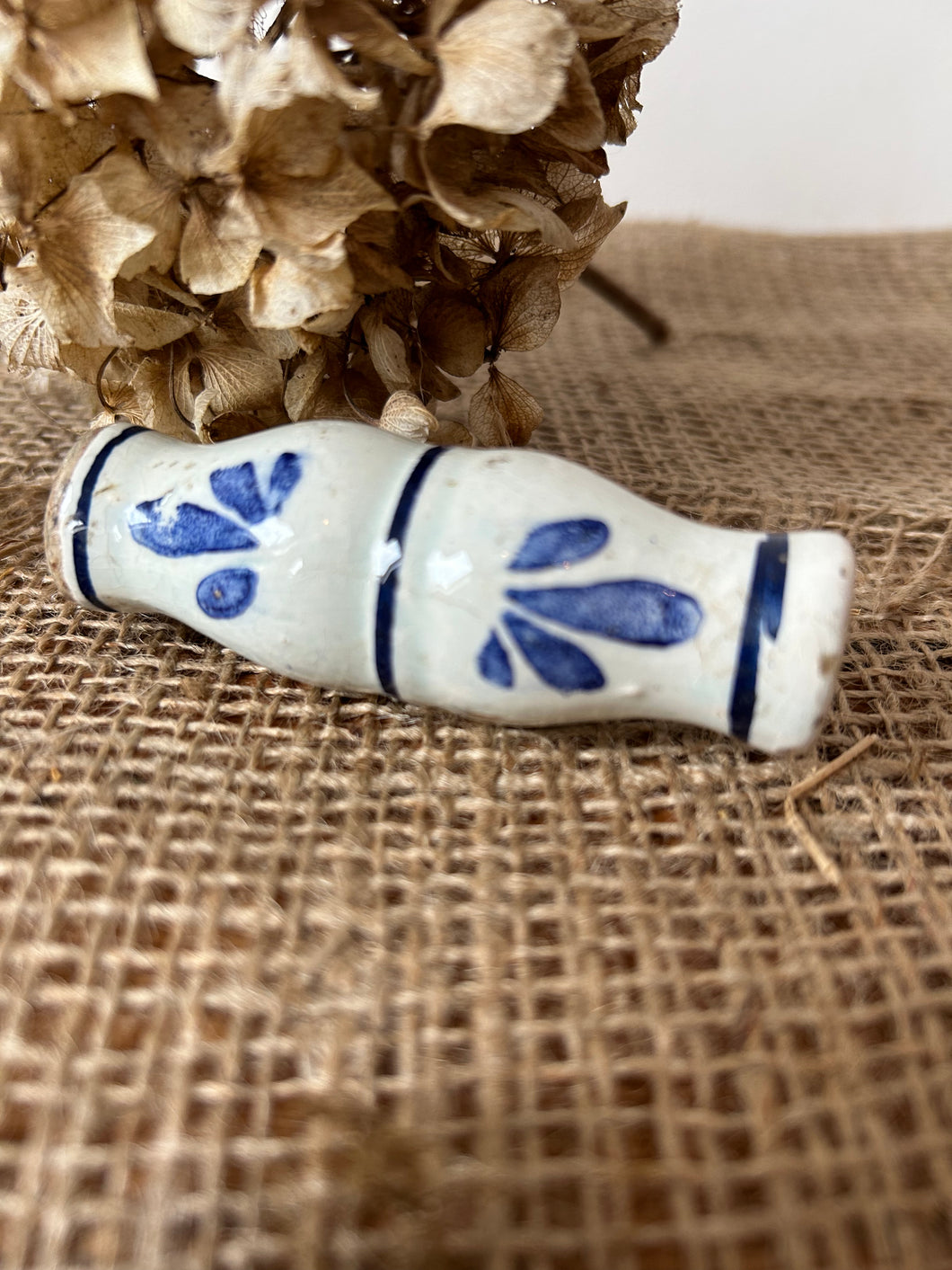 Vintage Blue and White Handle/Light Pull