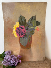 Load image into Gallery viewer, Simple Vintage Rose Oil and Pastel Painting
