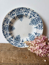 Load image into Gallery viewer, French Dark Blue Transferware Plate
