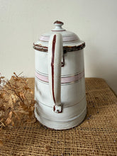 Load image into Gallery viewer, French Vintage Pink and White Enamel Coffee Pot
