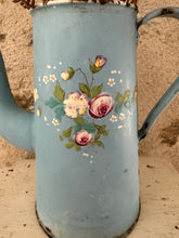 Load image into Gallery viewer, Very Rustic French Sky Blue Enamel Coffee Pot
