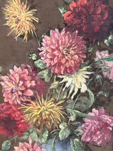 Load image into Gallery viewer, French Antique Dahlias Floral Painted on Silk
