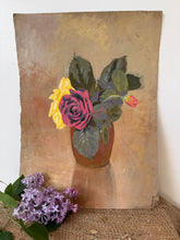 Load image into Gallery viewer, Simple Vintage Rose Oil and Pastel Painting
