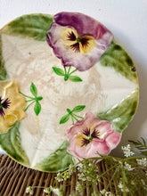 Load image into Gallery viewer, French Majolica Vintage Pansy Plate
