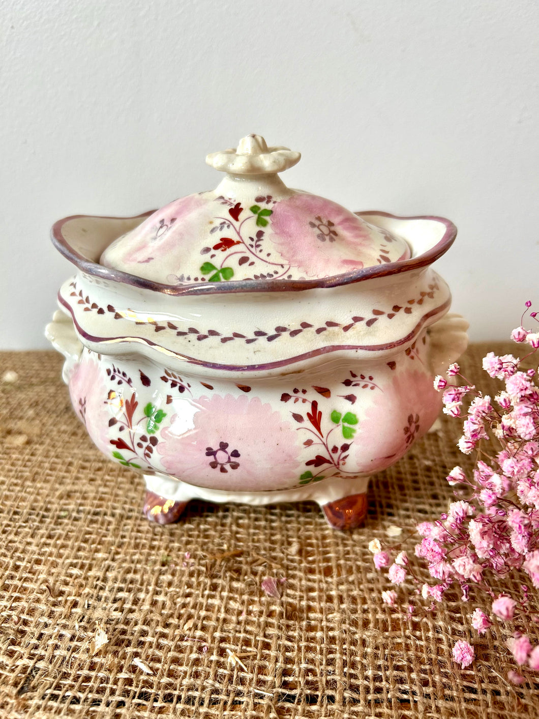 Pretty Pink Lidded Pot