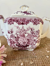 Load image into Gallery viewer, Vintage Purple Transferware Teapot
