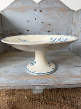 Load image into Gallery viewer, French Vintage Blue Birds Raised Compote

