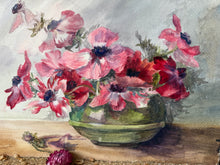 Load image into Gallery viewer, French Vintage Unframed Anemone Watercolour
