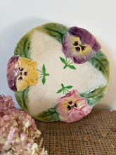 Load image into Gallery viewer, French Vintage Majolica Pansy Plate

