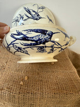Load image into Gallery viewer, Most Beautiful Rare Bird Dark Blue Transferware Soupiere
