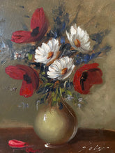 Load image into Gallery viewer, Vintage Poppy Oil on Board
