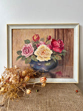 Load image into Gallery viewer, Fabulous Vintage Rose Oil Painting
